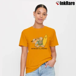 Women’s 80s Primo Beer Mascots Howzit Surfer Classic Signature T-Shirt in orange | Soft, Flattering Fit