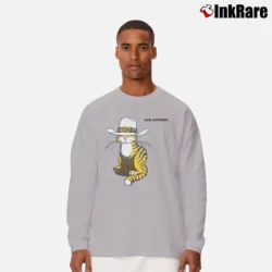 Men’s 80s San Antonio Texas Striped Cowboy Cat Long-Sleeve Shirt in sport grey | Sleek, Lightweight, Year-Round Wear