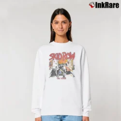 Women’s 80s Skid Row On Tour for Vintage Rock Fans Relaxed Sweatshirt in white | Soft, Laid-Back Vibe