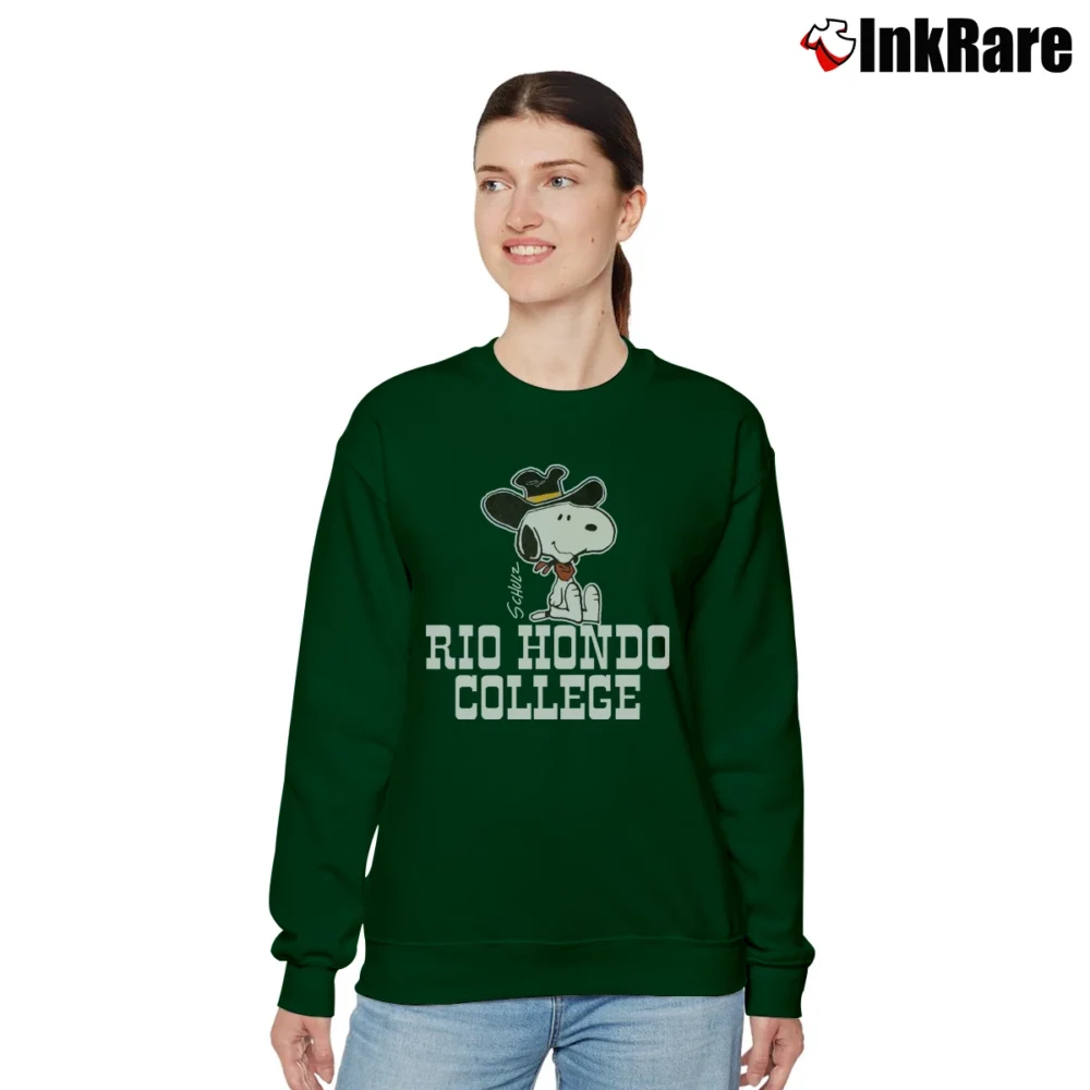 Women’s 80s Snoopy Cowboy Hat Rio Hondo College Relaxed Sweatshirt in forest green | Soft, Laid-Back Vibe