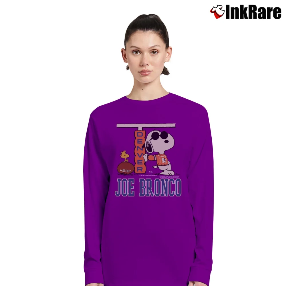 Women’s 80s Snoopy Denver Broncos Joe Bronco Long-Sleeve Top in purple | Sleek, Versatile, All-Season