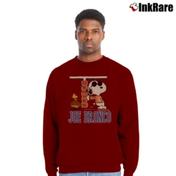 Men’s 80s Snoopy Denver Broncos Joe Bronco Crewneck Sweatshirt in maroon | Cozy Fabric, Clean Style