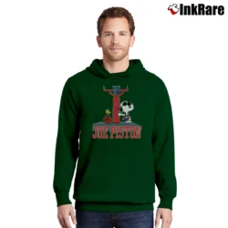 Men’s 80s Snoopy Detroit Pistons Sports Pullover Hoodie in forest green | Cozy, Durable, Modern Fit