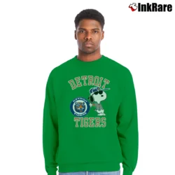 Men’s 80s Snoopy Detroit Tigers Baseball Crewneck Sweatshirt in irish green | Cozy Fabric, Clean Style