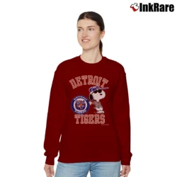 Women’s 80s Snoopy Detroit Tigers Joe Cool Baseball Relaxed Sweatshirt in maroon | Soft, Laid-Back Vibe