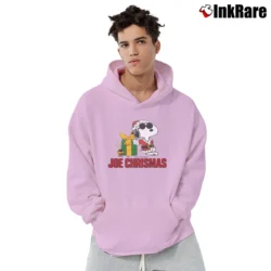 Men’s 80s Snoopy Joe Christmas Classic Pullover Hoodie in light pink | Cozy, Durable, Modern Fit