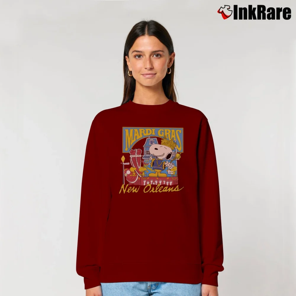Women’s 80s Snoopy Mardi Gras New Orleans 1989 Relaxed Sweatshirt in maroon | Soft, Laid-Back Vibe