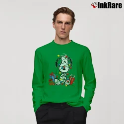 Men’s 80s Snoopy Peanuts Cartoon Long-Sleeve Shirt in irish green | Sleek, Lightweight, Year-Round Wear