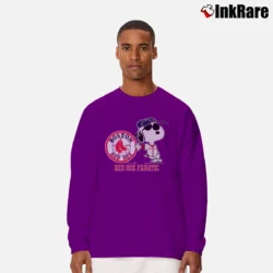 Men’s 80s Snoopy Red Sox Fanatic Baseball Fan Long-Sleeve Shirt in purple | Sleek, Lightweight, Year-Round Wear