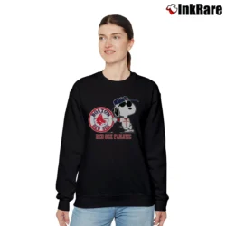 Women’s 80s Snoopy Red Sox Fanatic Baseball Fan Relaxed Sweatshirt in black | Soft, Laid-Back Vibe