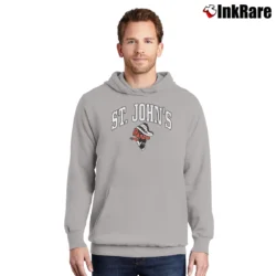 Men’s 80s St John's Red Storm Mascot College Pullover Hoodie in sport grey | Cozy, Durable, Modern Fit