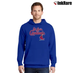 Men’s 80s St Louis Cardinals Mascot Vintage Pullover Hoodie in royal blue | Cozy, Durable, Modern Fit