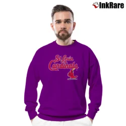 Men’s 80s St Louis Cardinals Mascot Vintage Crewneck Sweatshirt in purple | Cozy Fabric, Clean Style