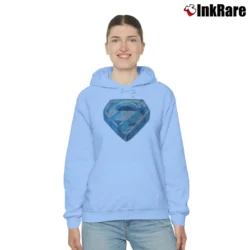 Women’s 80s Superman The Movie 1978 Vintage Cartoon Cozy Hoodie in light blue | Warm, Structured, Stylish