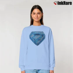 Women’s 80s Superman The Movie 1978 Vintage Cartoon Relaxed Sweatshirt in light blue | Soft, Laid-Back Vibe