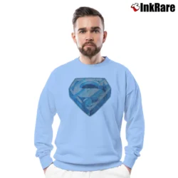 Men’s 80s Superman The Movie 1978 Vintage Cartoon Crewneck Sweatshirt in light blue | Cozy Fabric, Clean Style