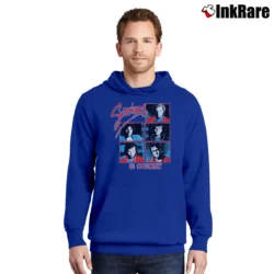 Men’s 80s Survivor Eye Of The Tiger World Tour Pullover Hoodie in royal blue | Cozy, Durable, Modern Fit