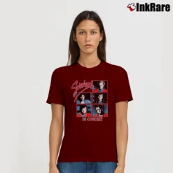 Women’s 80s Survivor Eye Of The Tiger World Tour Signature T-Shirt in maroon | Soft, Flattering Fit