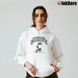 Women’s 80s Syracuse University Orange Snoopy College Cozy Hoodie in white | Warm, Structured, Stylish