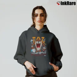 Women’s 80s Tazmania Looney Tunes Big Screen Cartoon Cozy Hoodie in charcoal | Warm, Structured, Stylish