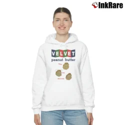 Women’s 80s Velvet Peanut Butter Fresh Pure Delicious Cozy Hoodie in white | Warm, Structured, Stylish