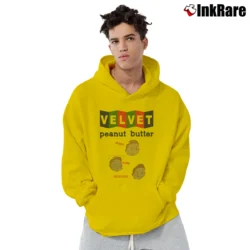Men’s 80s Velvet Peanut Butter Fresh Pure Delicious Pullover Hoodie in yellow | Cozy, Durable, Modern Fit