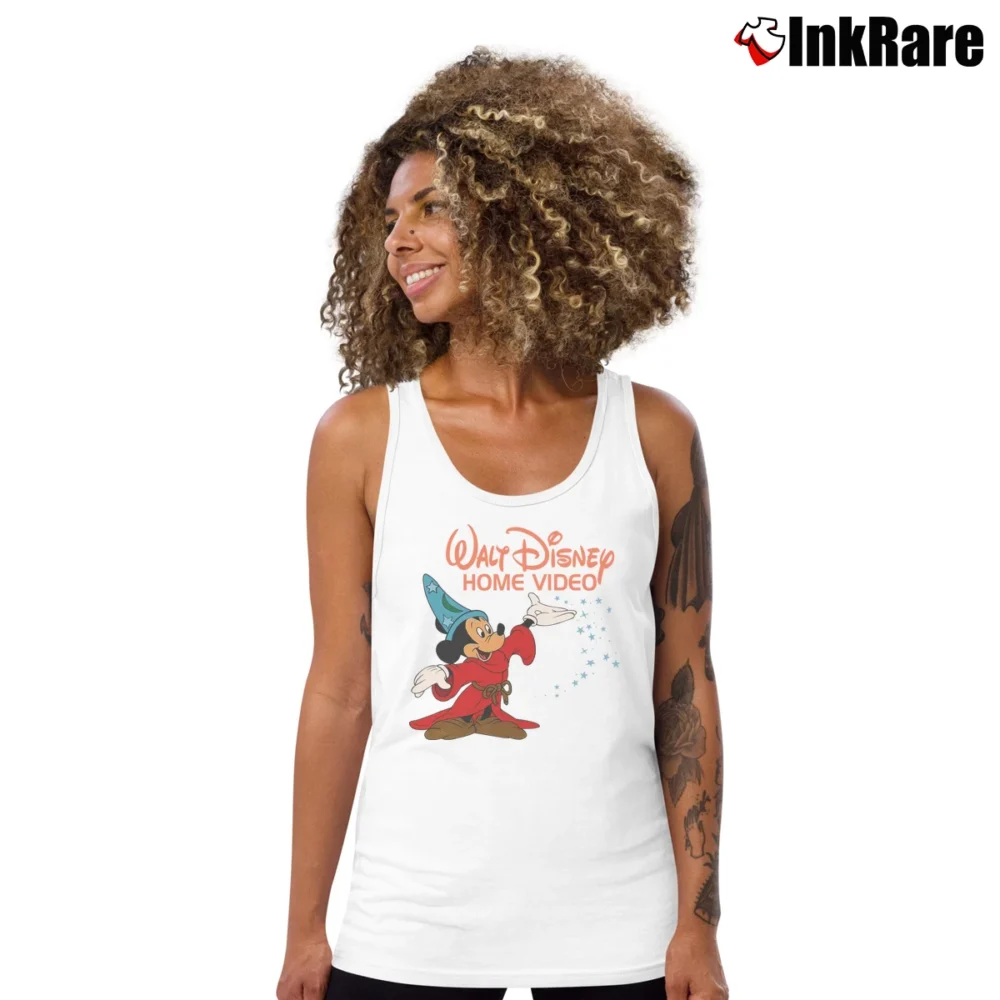Women’s 80s Walt Disney Home Video Mickey Mouse Graphic Tank Top in white | Lightweight, Movement-Friendly