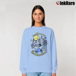 Women’s 80s Walt Disney World Theme Park Haunted Mansion Mickey Mouse Relaxed Sweatshirt in light blue | Soft, Laid-Back Vibe