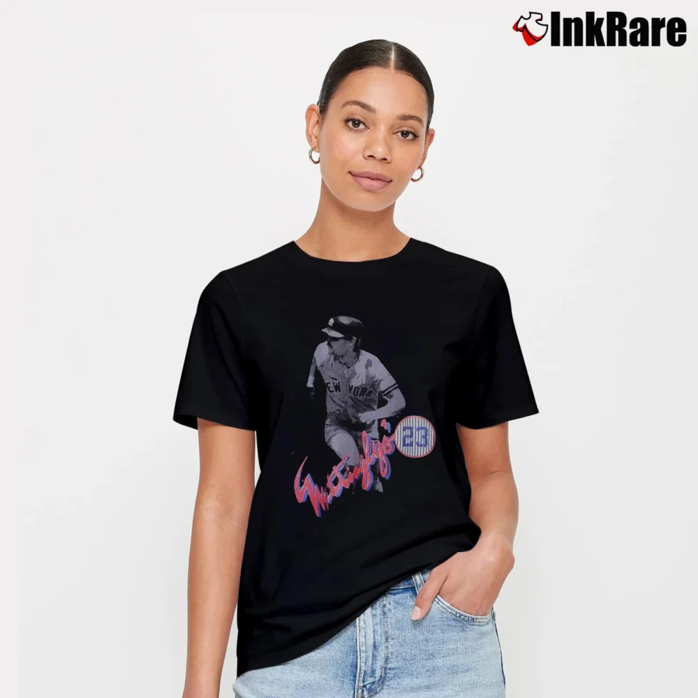 Women’s 90 MLB New York Yankees Don Mattingly Restaurant Signature T-Shirt in black | Soft, Flattering Fit