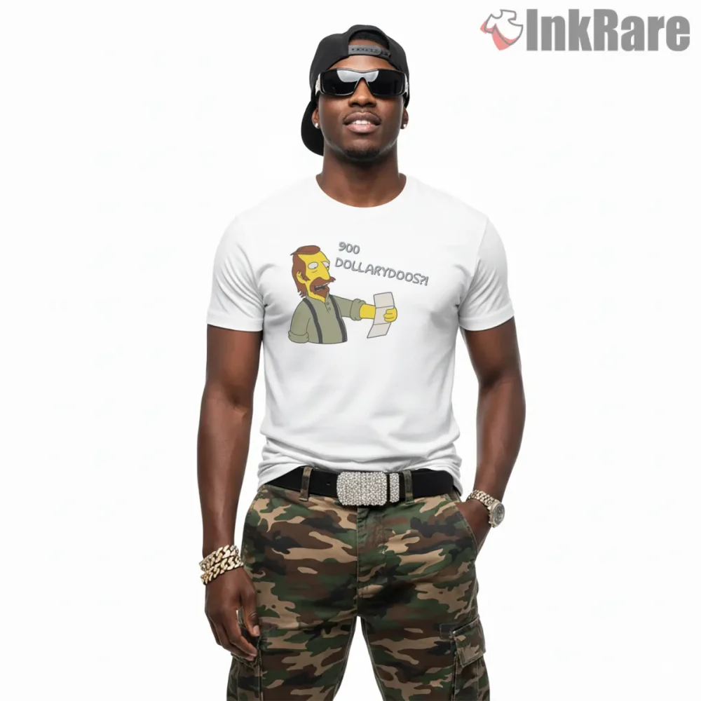 900 Dollarydoos Australian Simpsons Meme Shirt on white short sleeve shirt for men graphic tee