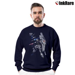 Men’s 90s 00s Gundam Wing Anime Lot Sotsu Collection Crewneck Sweatshirt in navy | Cozy Fabric, Clean Style