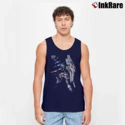 Men’s 90s 00s Gundam Wing Anime Lot Sotsu Collection Tank Top in navy | Breathable, Active-Friendly Design
