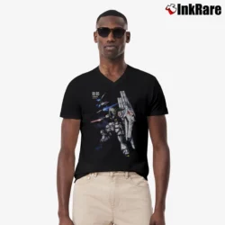 Men’s 90s 00s Gundam Wing Anime Lot Sotsu Collection V-Neck Tee in black | Sharp, Breathable, Everyday Staple