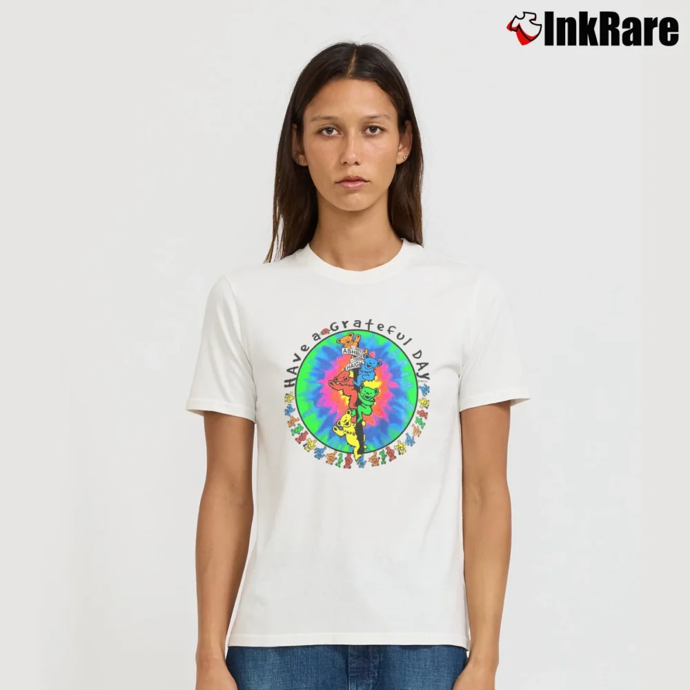 Women’s 90s 1998 Grateful Dead Have A Grateful Day Haight Ashbury Band Signature T-Shirt in white | Soft, Flattering Fit