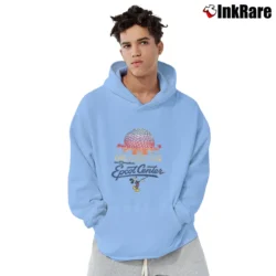 Men’s 90s 80s Mickey Inc Epcot Center Disney World Pullover Hoodie in light blue | Cozy, Durable, Modern Fit