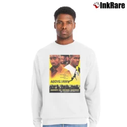 Men’s 90s Above the Rim Tupac Shakur Crewneck Sweatshirt in white | Cozy Fabric, Clean Style