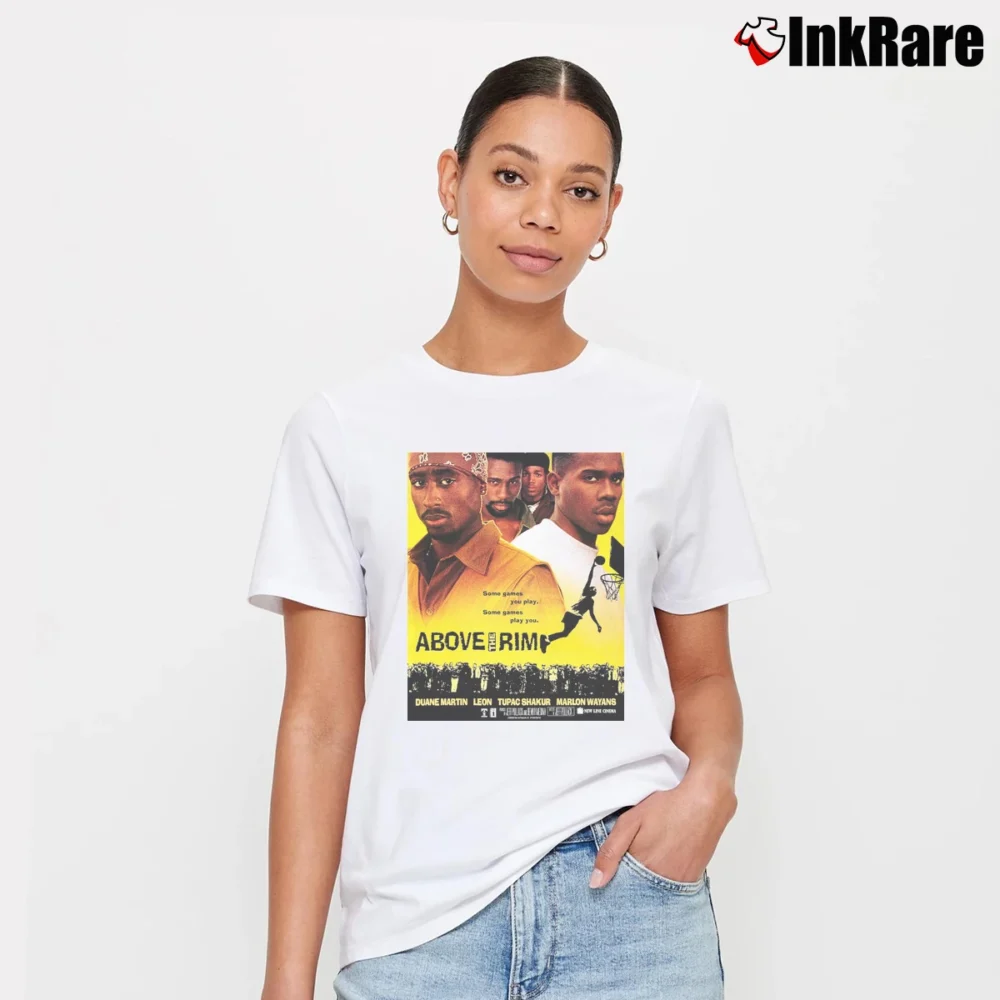 Women’s 90s Above the Rim Tupac Shakur Signature T-Shirt in white | Soft, Flattering Fit