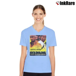 Women’s 90s Above the Rim Tupac Shakur V-Neck Tee in light blue | Chic Neckline, Soft Texture