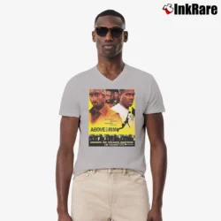 Men’s 90s Above the Rim Tupac Shakur V-Neck Tee in sport grey | Sharp, Breathable, Everyday Staple