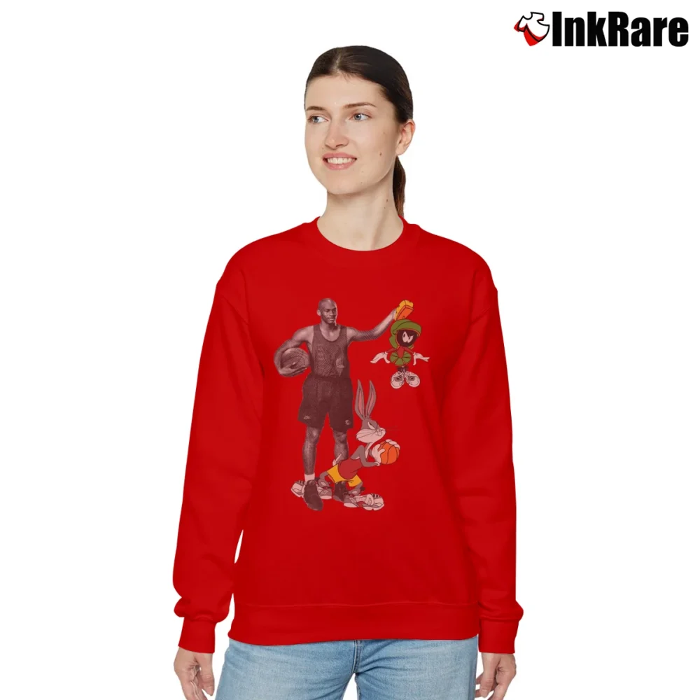 Women’s 90s Air Jordan Space Jam Bugs Bunny Relaxed Sweatshirt in red | Soft, Laid-Back Vibe