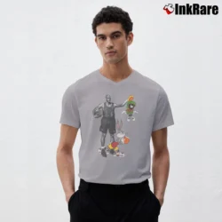 Men’s 90s Air Jordan Space Jam Bugs Bunny V-Neck Tee in sport grey | Sharp, Breathable, Everyday Staple