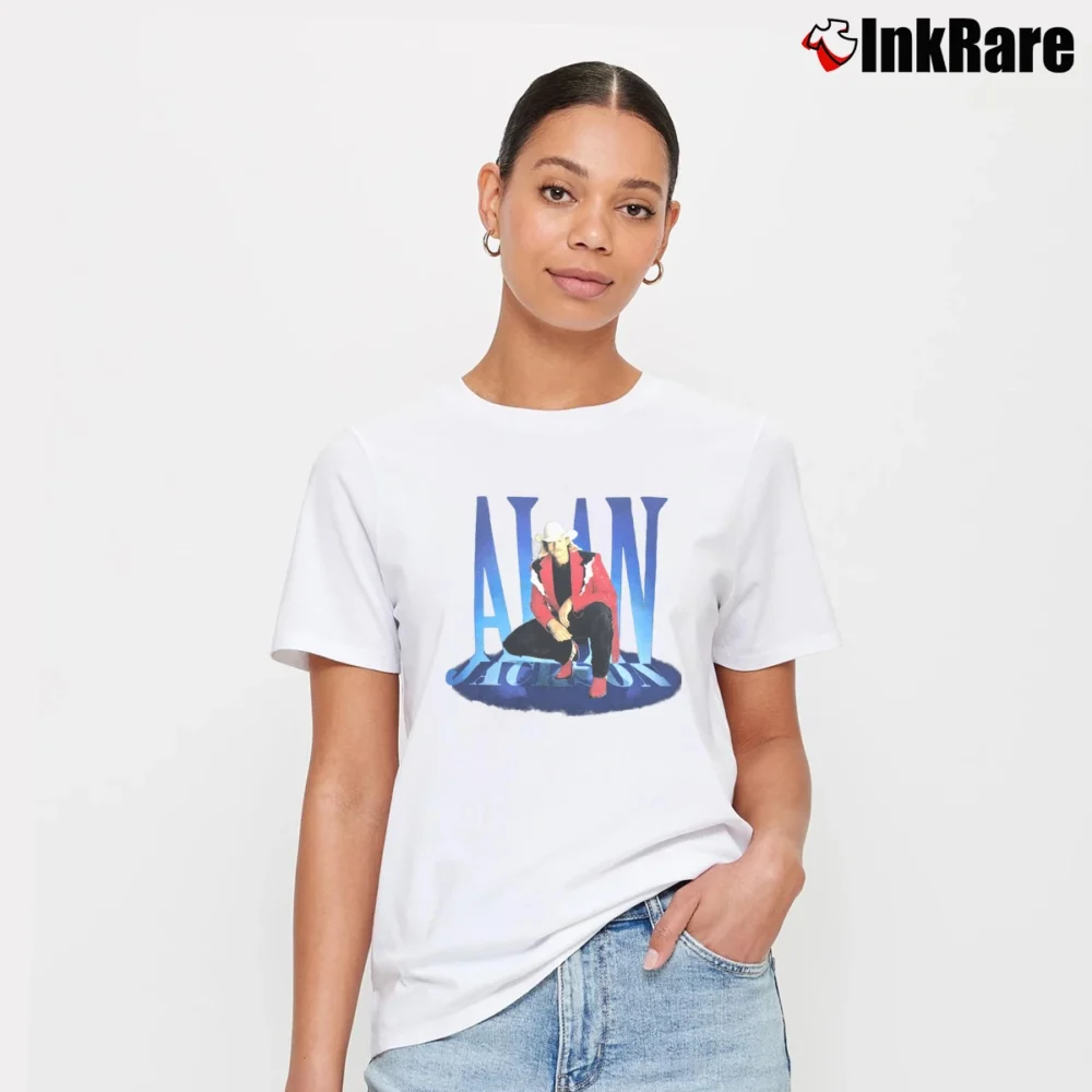 Women’s 90s Alan Jackson Country Blues Rockabilly Signature T-Shirt in white | Soft, Flattering Fit