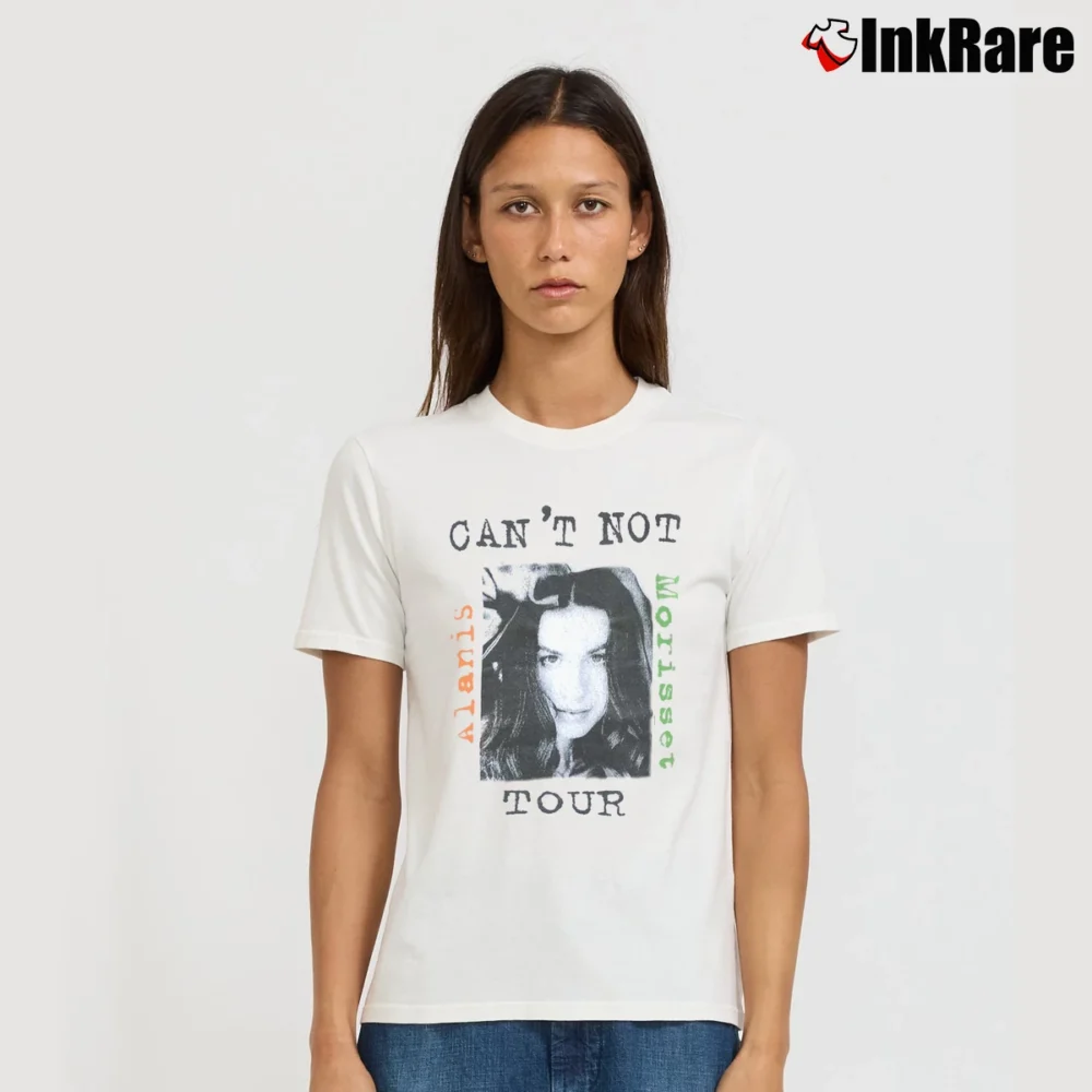 Women’s 90s Alanis Morissette Jagged Little Pill Signature T-Shirt in white | Soft, Flattering Fit