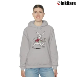 Women’s 90s Alice In Wonderland White Rabbit I'm Late Cozy Hoodie in sport grey | Warm, Structured, Stylish
