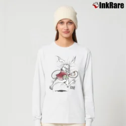 Women’s 90s Alice In Wonderland White Rabbit I'm Late Long-Sleeve Top in white | Sleek, Versatile, All-Season