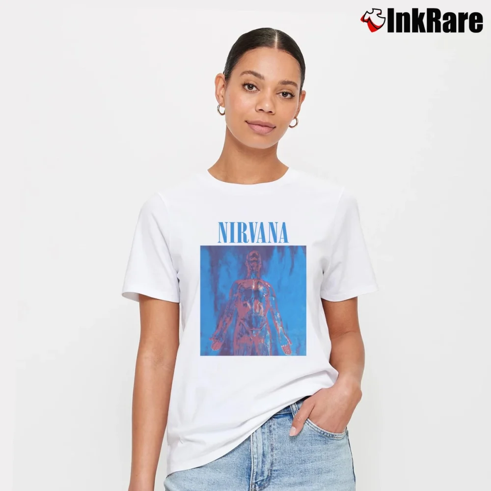 Women’s 90s Alternative Rock Featuring Nirvana Soundgarden Alice In Chains Signature T-Shirt in white | Soft, Flattering Fit