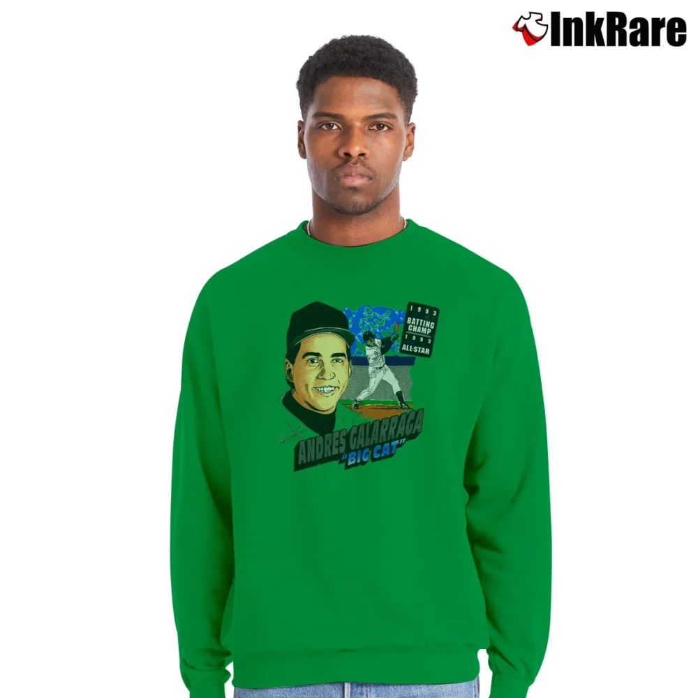 Men’s 90s Andres Galarraga Big Cat 1993 Rockies All Star Crewneck Sweatshirt in irish green | Cozy Fabric, Clean Style