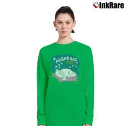 Women’s 90s Aquarius Wet My Whistle Cat Night Gown White Long-Sleeve Top in irish green | Sleek, Versatile, All-Season