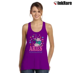 Women’s 90s Aries Horoscope Cat Cartoon Zodiac Graphic Tank Top in purple | Lightweight, Movement-Friendly