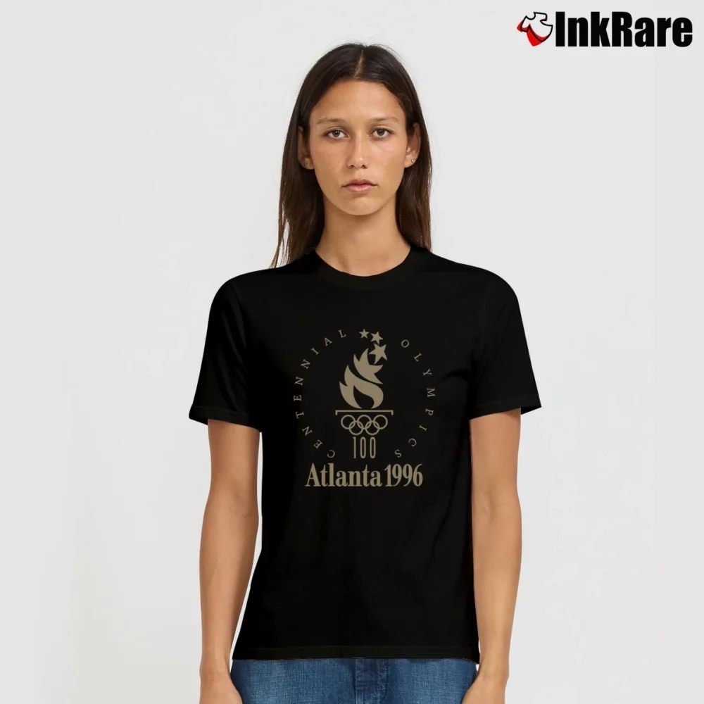 Women’s 90s Atlanta Centennial Olympic Games Signature T-Shirt in black | Soft, Flattering Fit